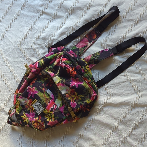 Herschel Supply Co. Nova Mini Backpack Black Tropical Hawaiian Floral Print - Picture 4 of 14